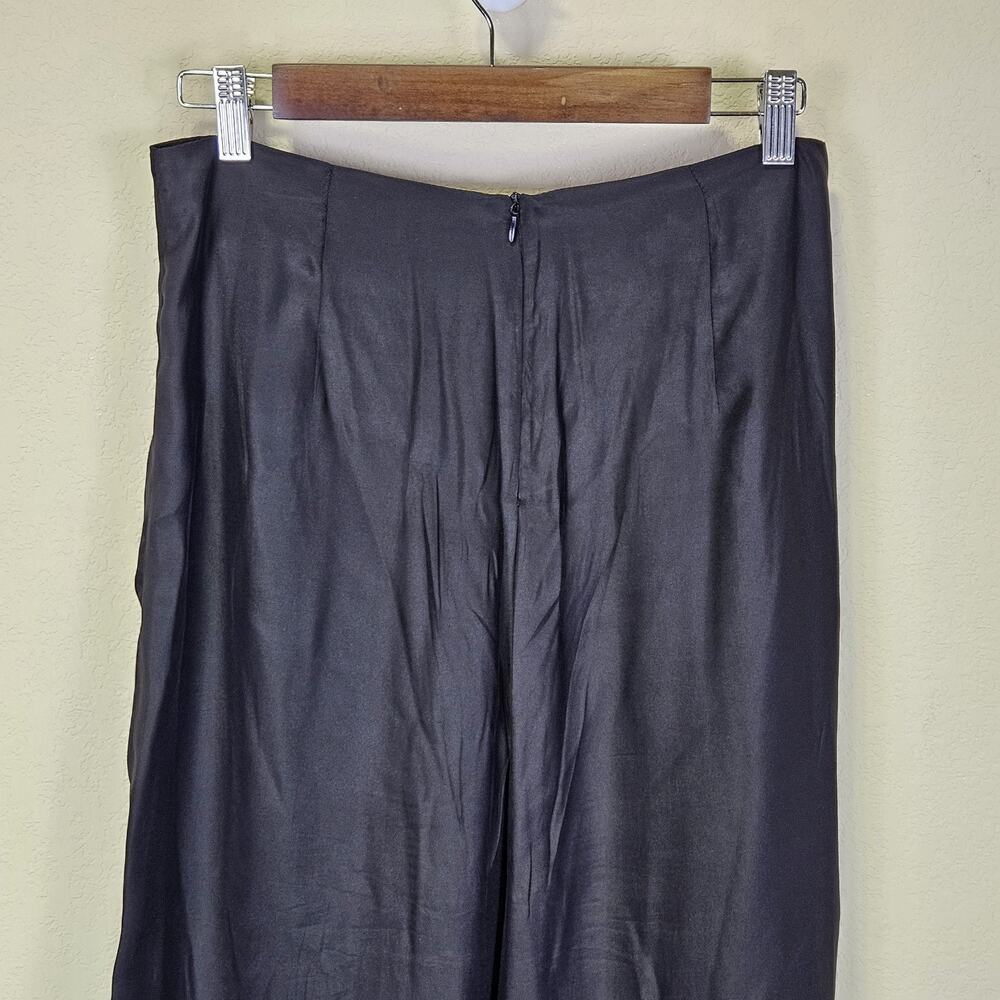 Line & Dot 100% Silk Wide Leg Pant Women M Revolve Minimal Quiet Luxury Black - Picture 7 of 16